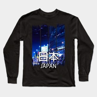 Shibuya Crossing in Tokyo at Night Cityscape – Anime Shirt Long Sleeve T-Shirt